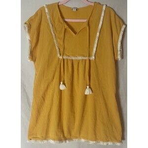 J. Crew Yellow Swim Coverup with Cream Accents